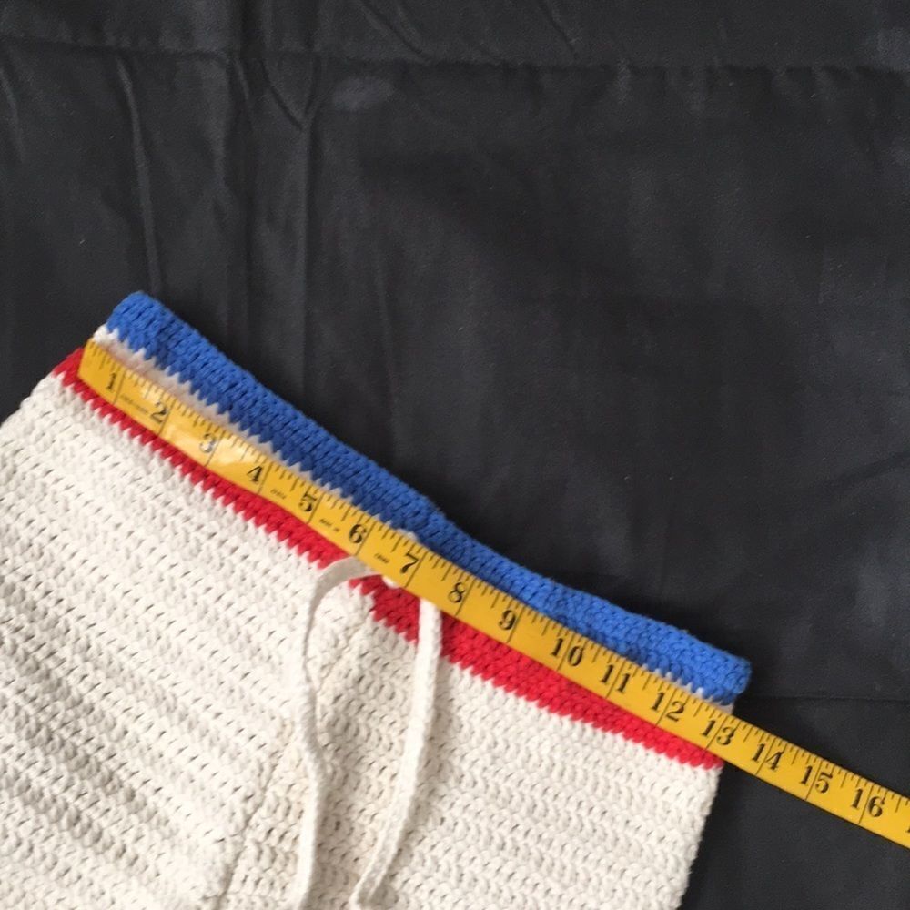 Hand Crocheted 100% USA Cotton Drawstring Shorts - Picture 7 of 10